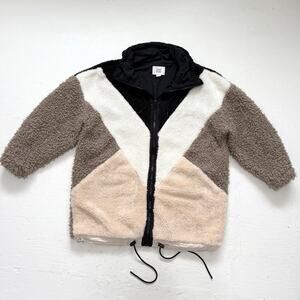 Urban Outfitters BDG Sherpa Fleece Colorblock Zip Up Jacket, Size Large